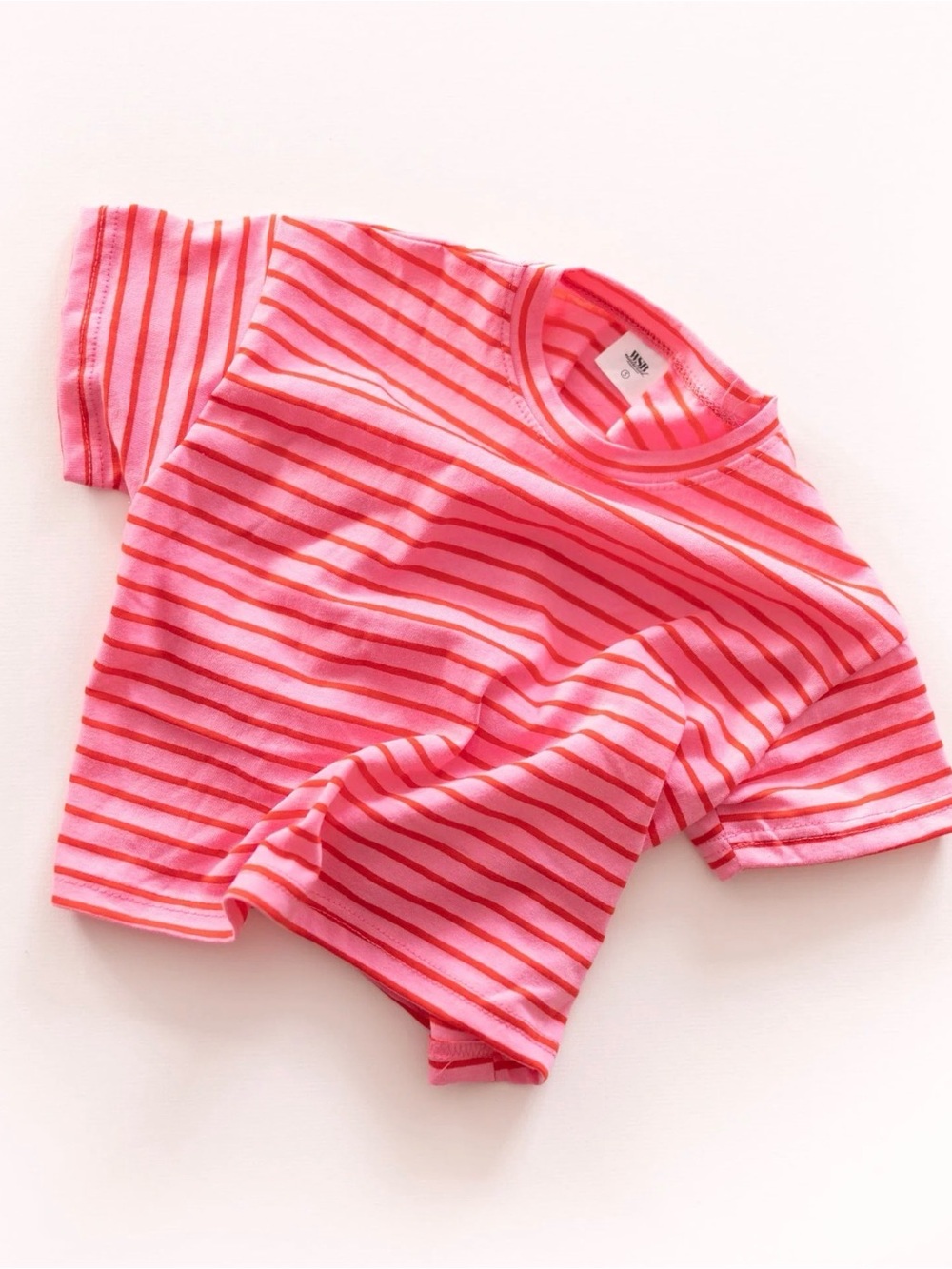 Pigeon Said Please 7/8 year Kids Red Striped Short Sleeve Cotton Tee